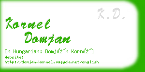 kornel domjan business card